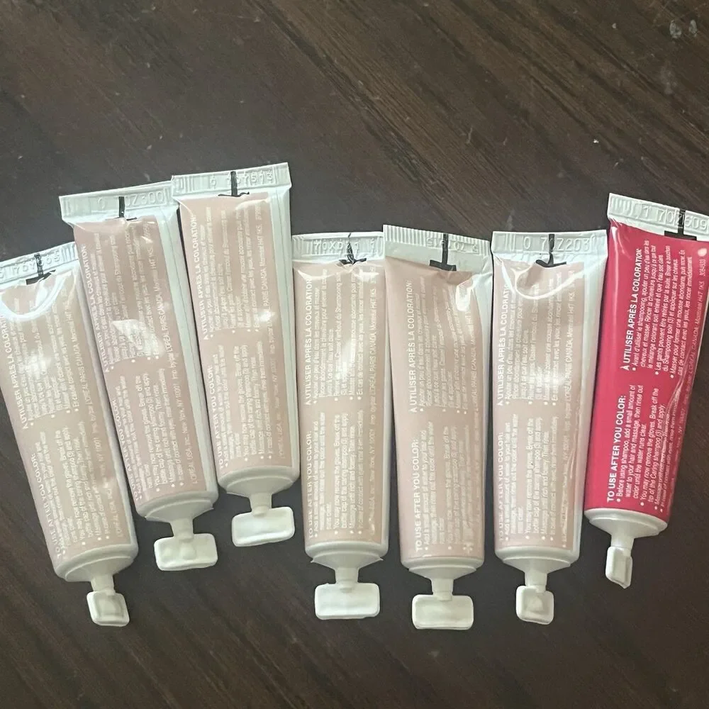 (7) Mixed Loreal Paris Excellence Creme #4 Tubes Caring Deep Shampoo 0.41 oz Ea